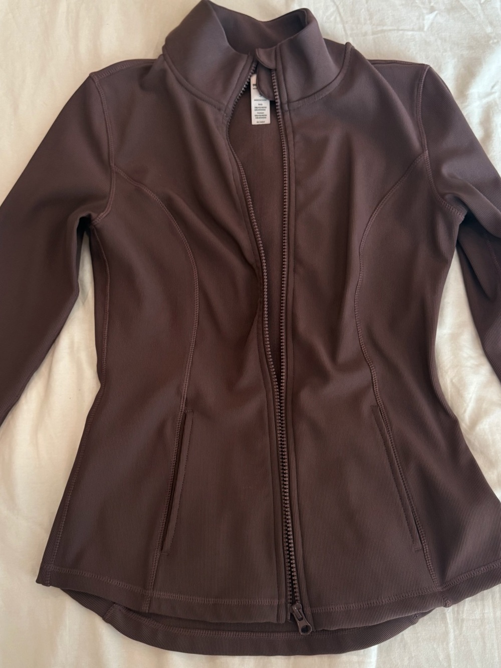 90 Degree By Reflex Women's Chocolate Brown Fitted Zip-Up Jacket